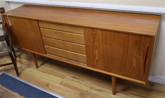 A mid century Danish teak sideboard W.174cm